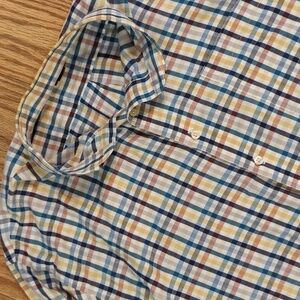 F/X Fusion white button-down long-sleeve multicolor plaid shirt, men's 3XL